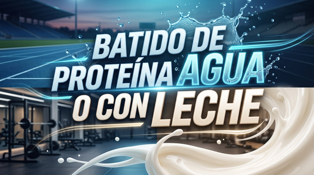 Batido de proteína con agua o con leche.
