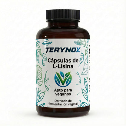 Envase de L-Lisina en formato de 100 cápsulas.
