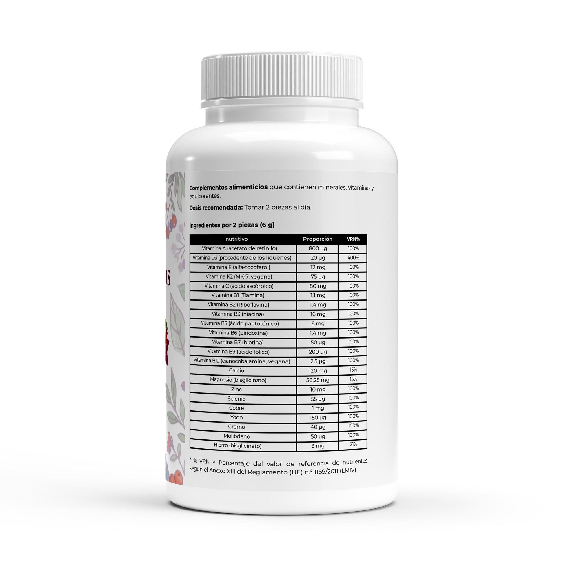 Bote multivitaminico premium en 60 gominolas.