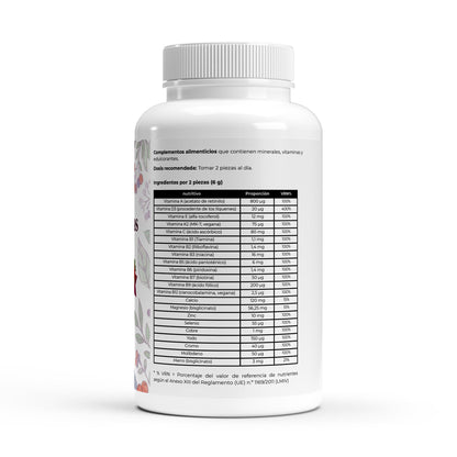 Bote multivitaminico premium en 60 gominolas.