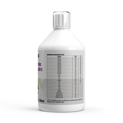 Envase de 500 ml de multivitaminico plus.