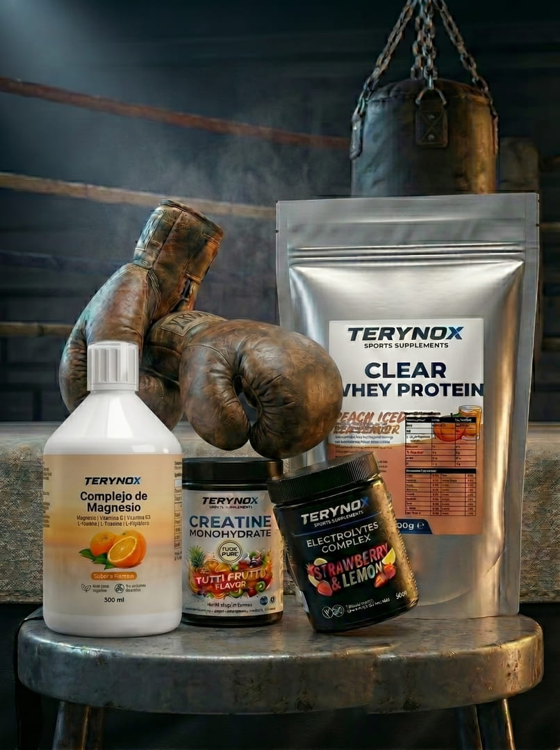 Productos del pack de suplementos para boxeo.