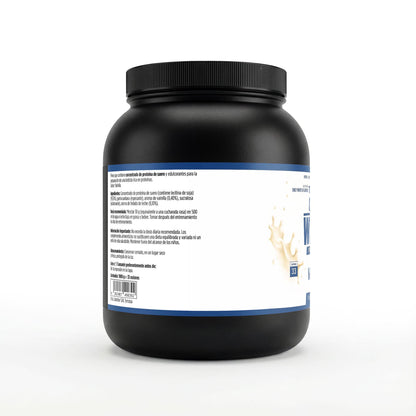 Concentrado de proteina whey premium con sabor a vainilla.